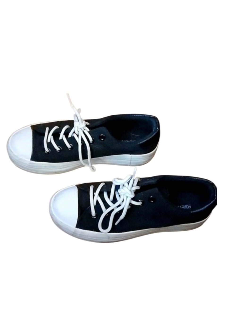 F21 - SZ 6 Black Chunky Platform Sneakers